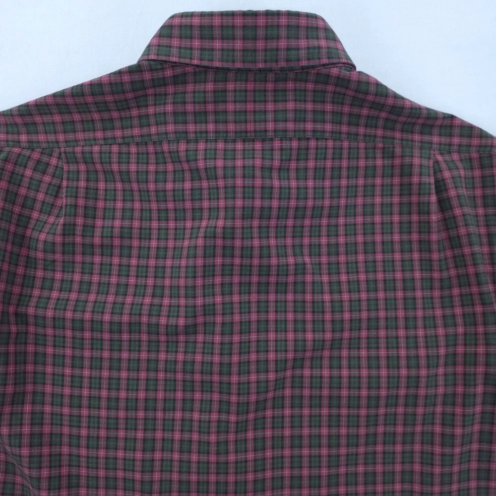 Polo Ralph Lauren Mens Button Down Shirt M Burgundy Green Plaid Long‎ Sleeve